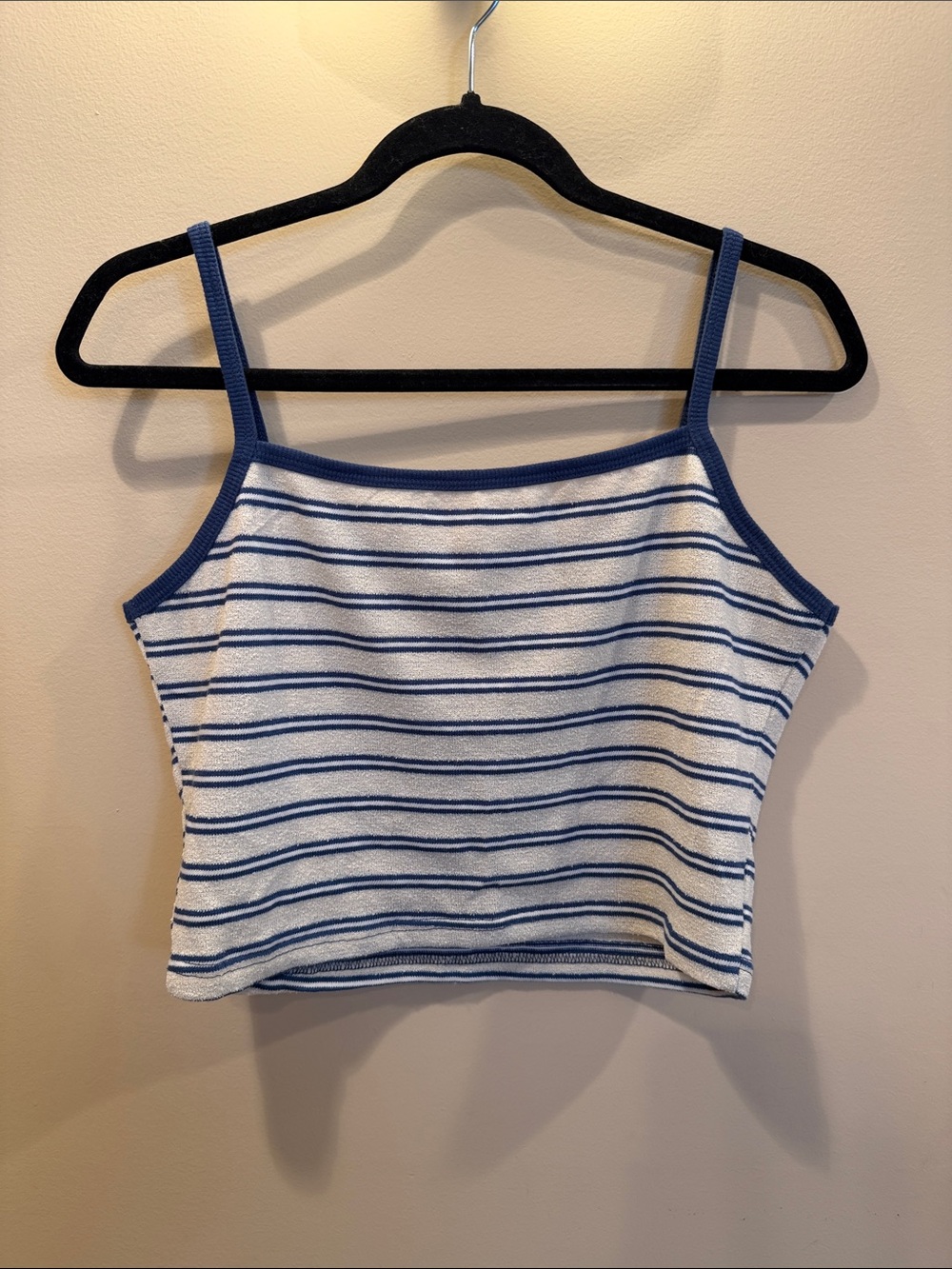 Cider Blue & White Striped Cropped Camisole